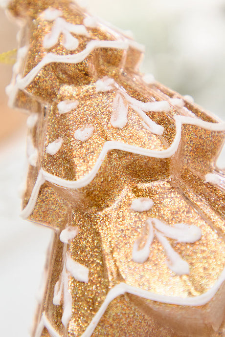 5.5" Glass Gingerbread Cookie Tree Ornament