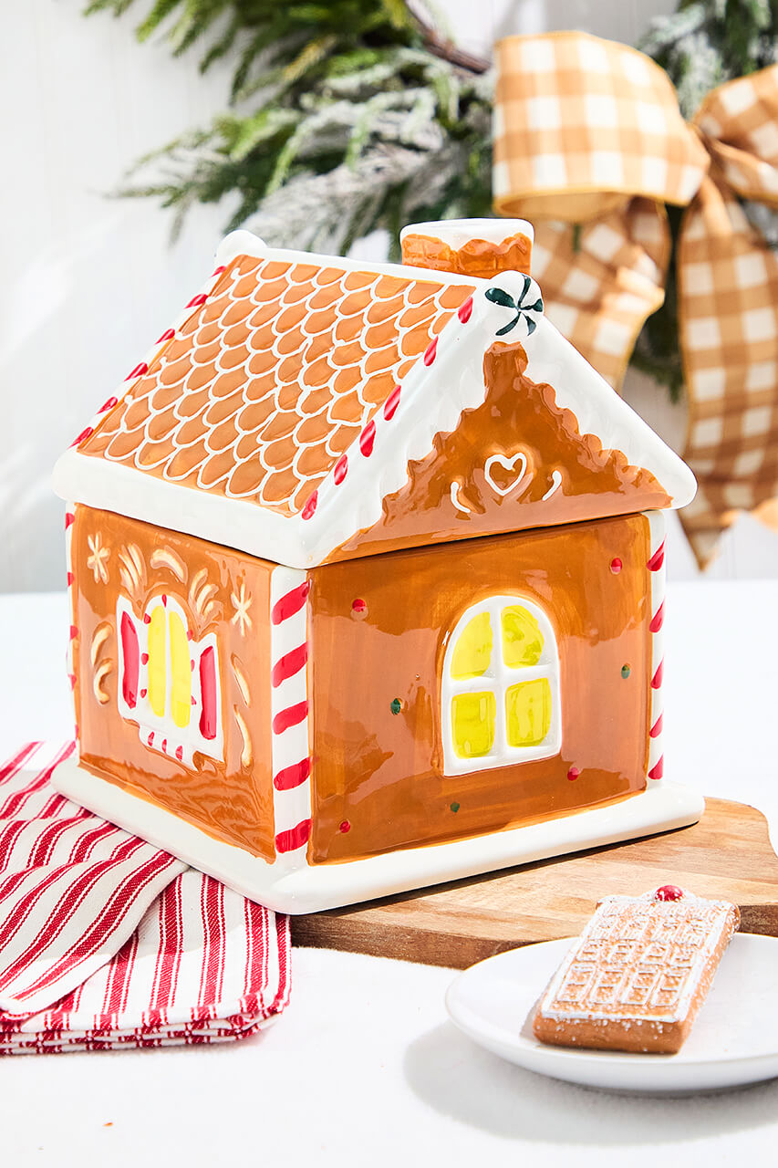 9.5"Gingerbread House Cookie Jar