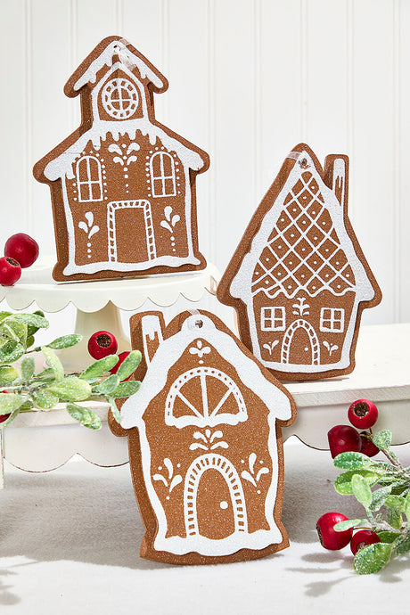 8" Glitter Gingerbread House Ornament