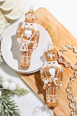 6.5" Glass Gingerbread Soldier Ornament
