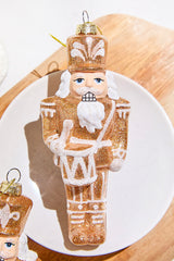 6.5" Glass Gingerbread Soldier Ornament