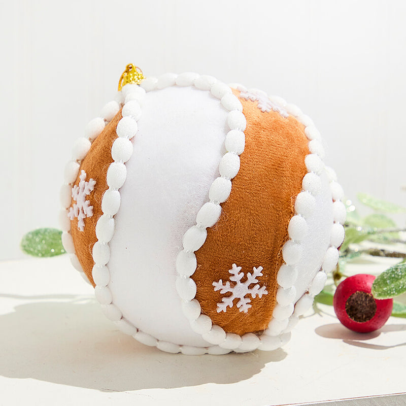 5" Gingerbread Swirl Ball Ornament