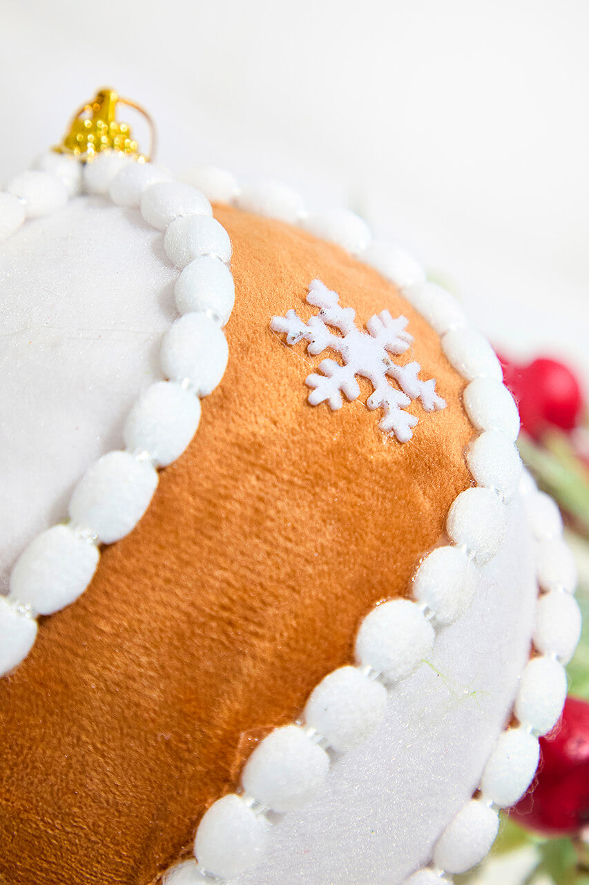 5" Gingerbread Swirl Ball Ornament
