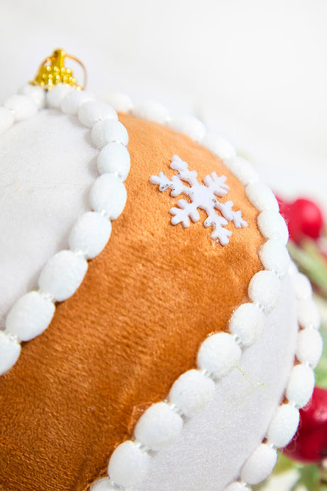 5" Gingerbread Swirl Ball Ornament