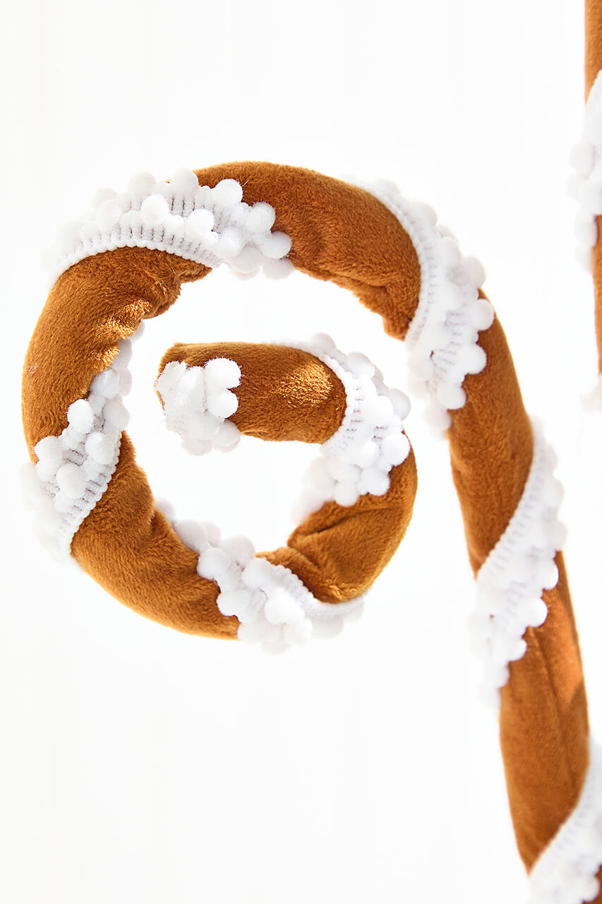28" Gingerbread Stripe Spiral Curly Spray