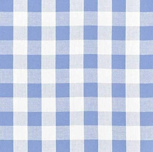 Gingham 1 Inch Checkered Poly Cotton Fabric - Checkered Pattern, 58" Width (1 Yard)