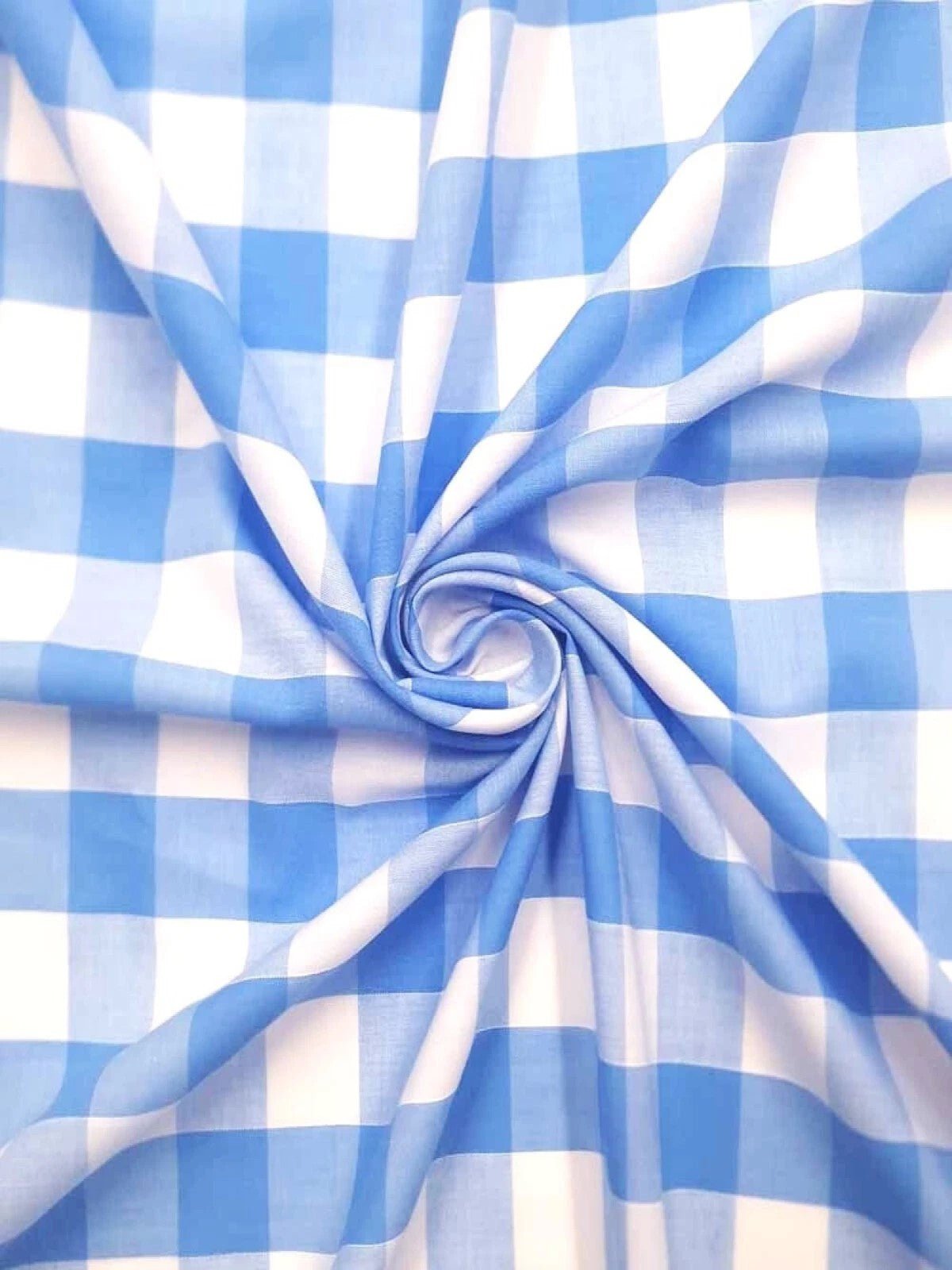 Gingham 1 Inch Checkered Poly Cotton Fabric - Checkered Pattern, 58" Width (1 Yard)