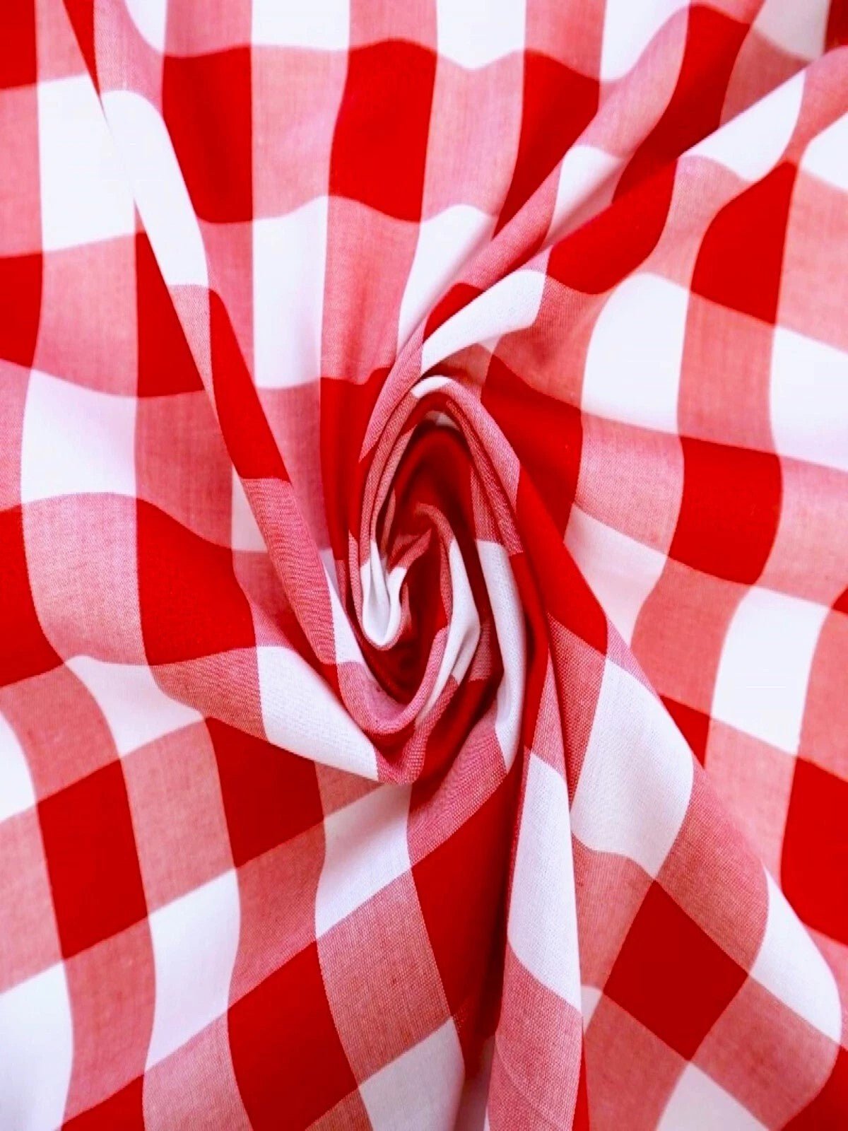 Gingham 1 Inch Checkered Poly Cotton Fabric - Checkered Pattern, 58" Width (1 Yard)