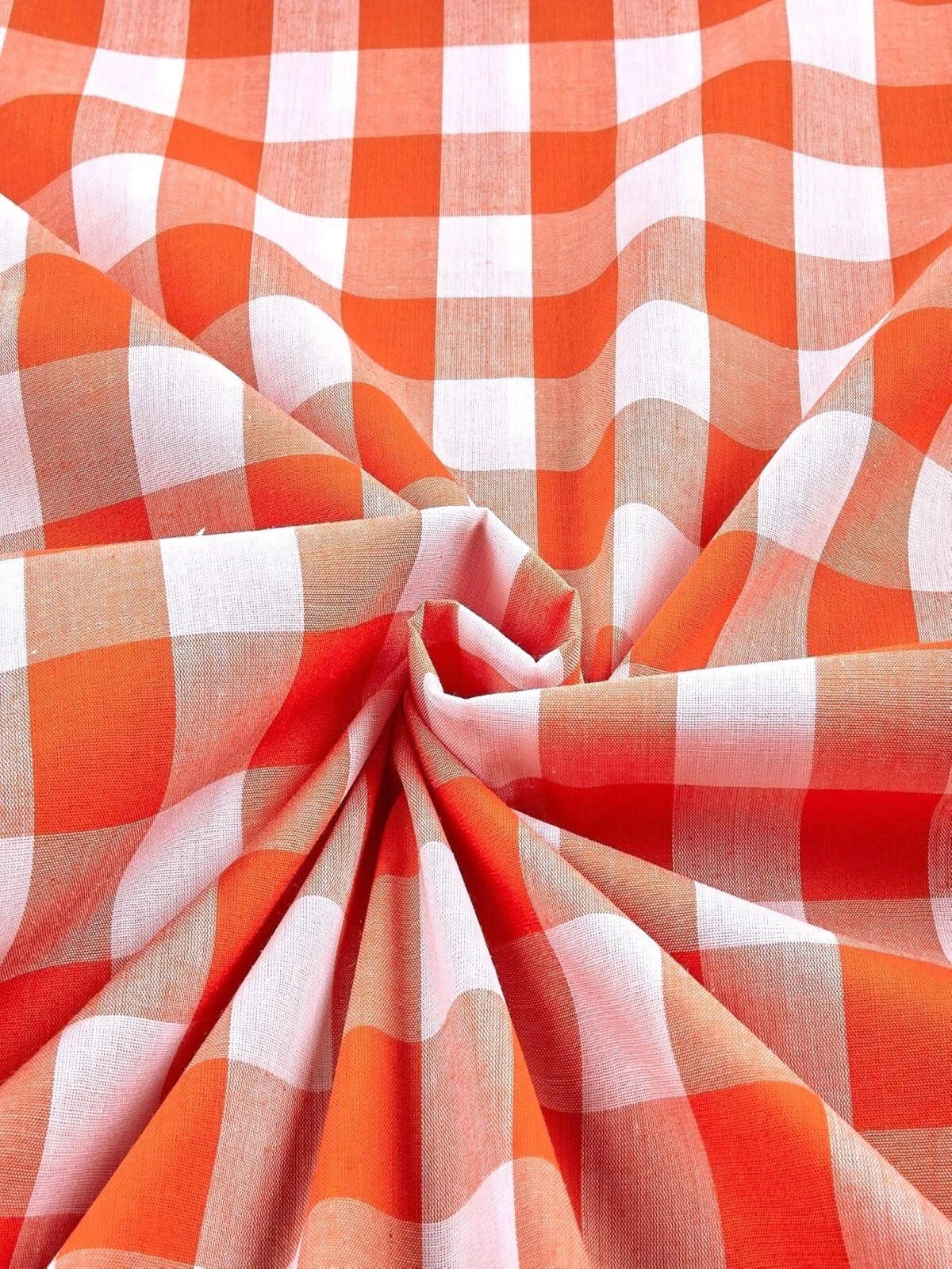 Gingham 1 Inch Checkered Poly Cotton Fabric - Checkered Pattern, 58" Width (1 Yard)