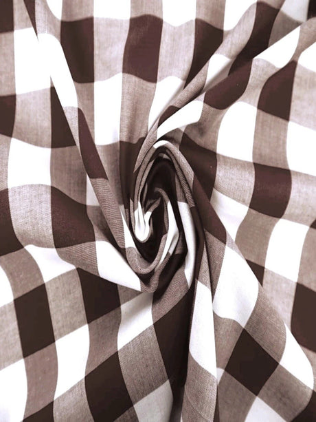 Gingham 1 Inch Checkered Poly Cotton Fabric - Checkered Pattern, 58" Width (1 Yard)
