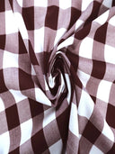 Gingham 1 Inch Checkered Poly Cotton Fabric - Checkered Pattern, 58" Width (1 Yard)