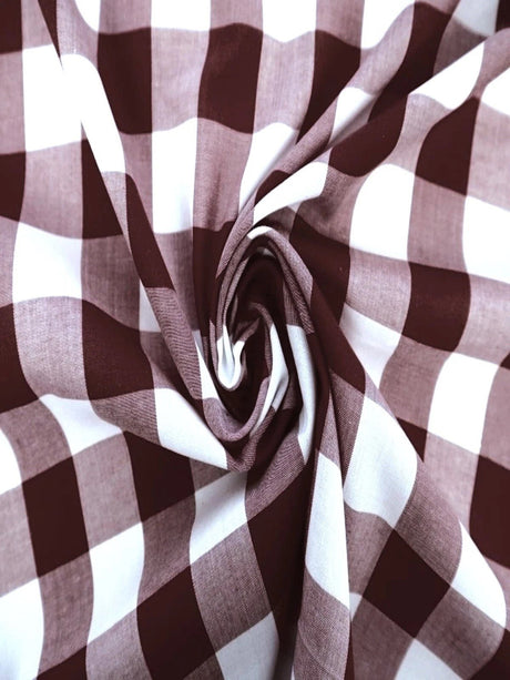 Gingham 1 Inch Checkered Poly Cotton Fabric - Checkered Pattern, 58" Width (1 Yard)