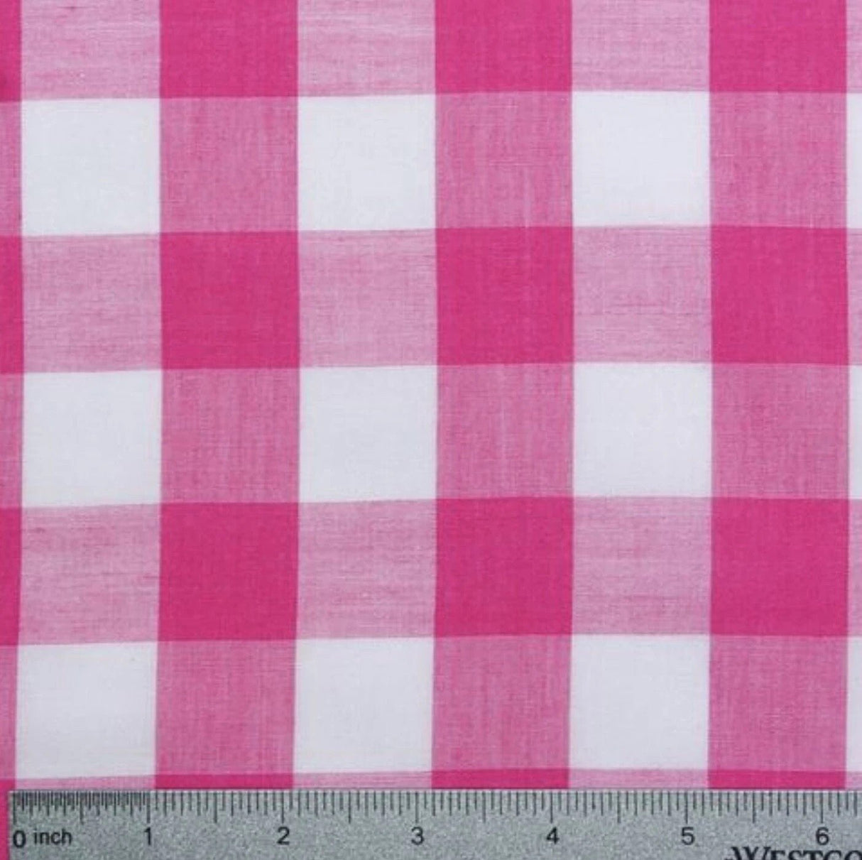Gingham 1 Inch Checkered Poly Cotton Fabric - Checkered Pattern, 58" Width (1 Yard)