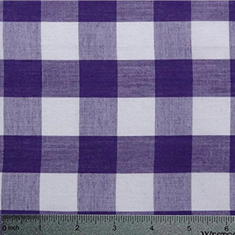 Gingham 1 Inch Checkered Poly Cotton Fabric - Checkered Pattern, 58" Width (1 Yard)
