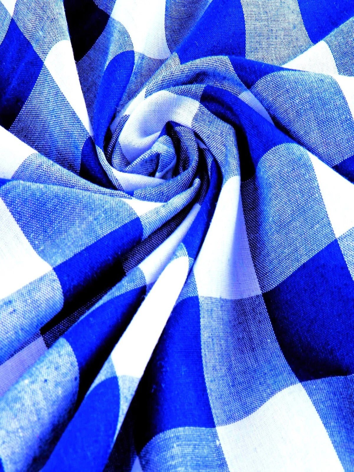 Gingham 1 Inch Checkered Poly Cotton Fabric - Checkered Pattern, 58" Width (1 Yard)