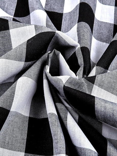 Gingham 1 Inch Checkered Poly Cotton Fabric - Checkered Pattern, 58" Width (1 Yard)
