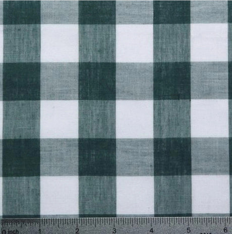 Gingham 1 Inch Checkered Poly Cotton Fabric - Checkered Pattern, 58" Width (1 Yard)