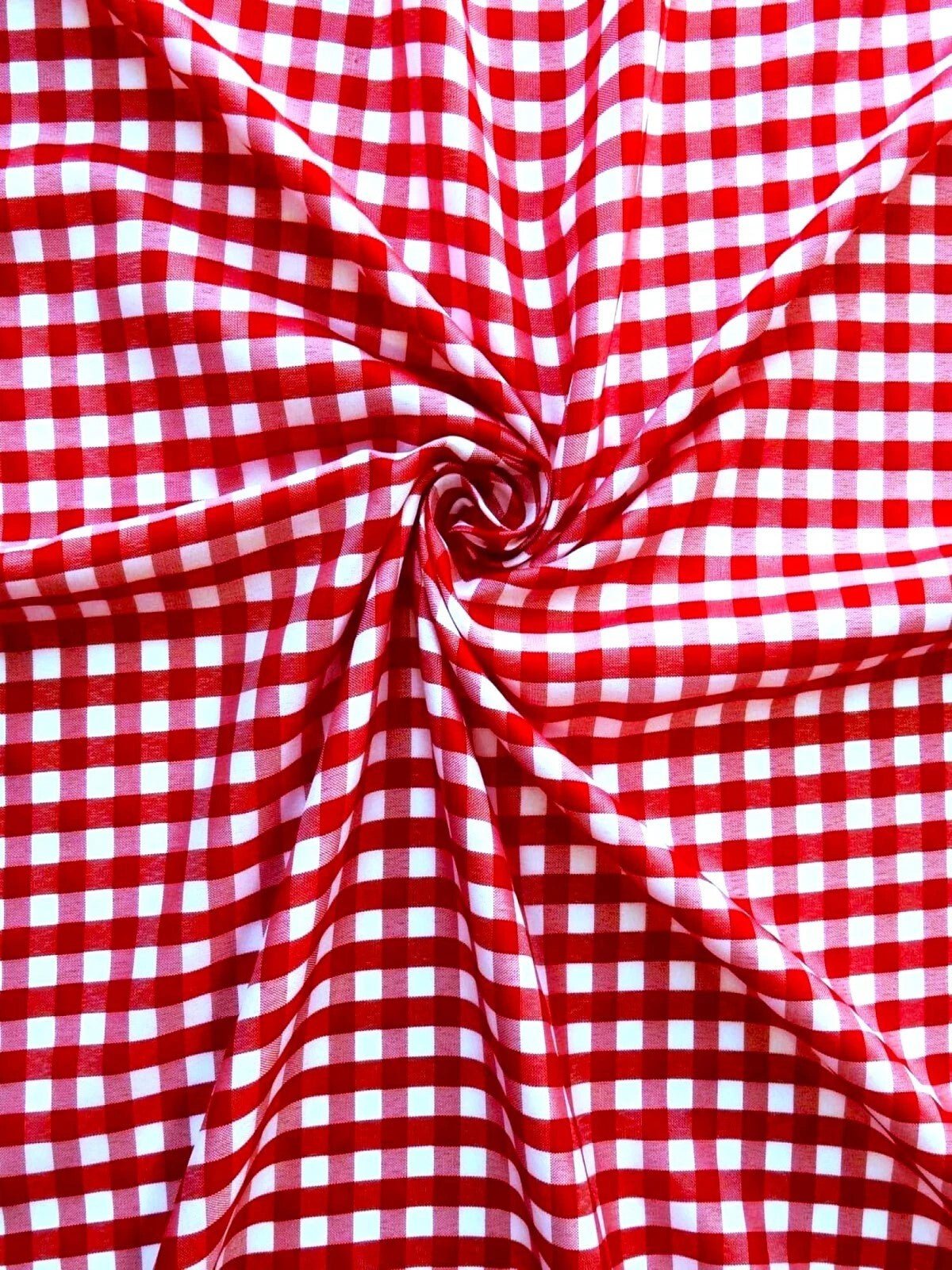 Gingham 1/4" Checkered Poly Cotton Fabric - Checkered Pattern, 57/58" Width (1 Yard)