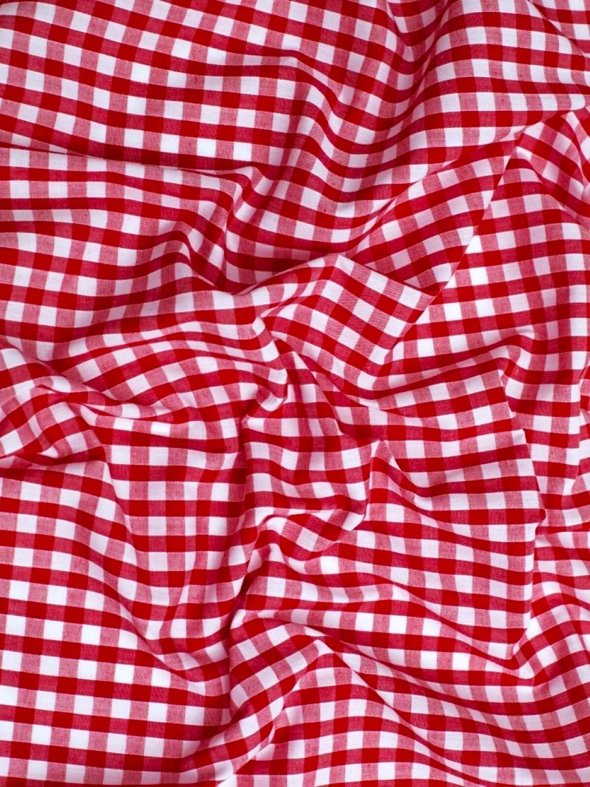 Gingham 1/4" Checkered Poly Cotton Fabric - Checkered Pattern, 57/58" Width (1 Yard)