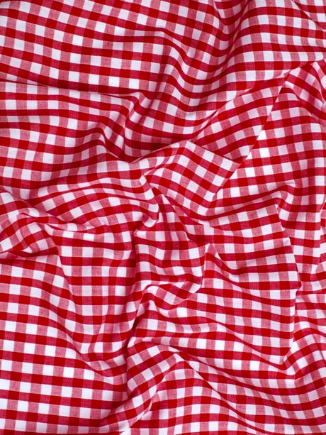 Gingham 1/4" Checkered Poly Cotton Fabric - Checkered Pattern, 57/58" Width (1 Yard)