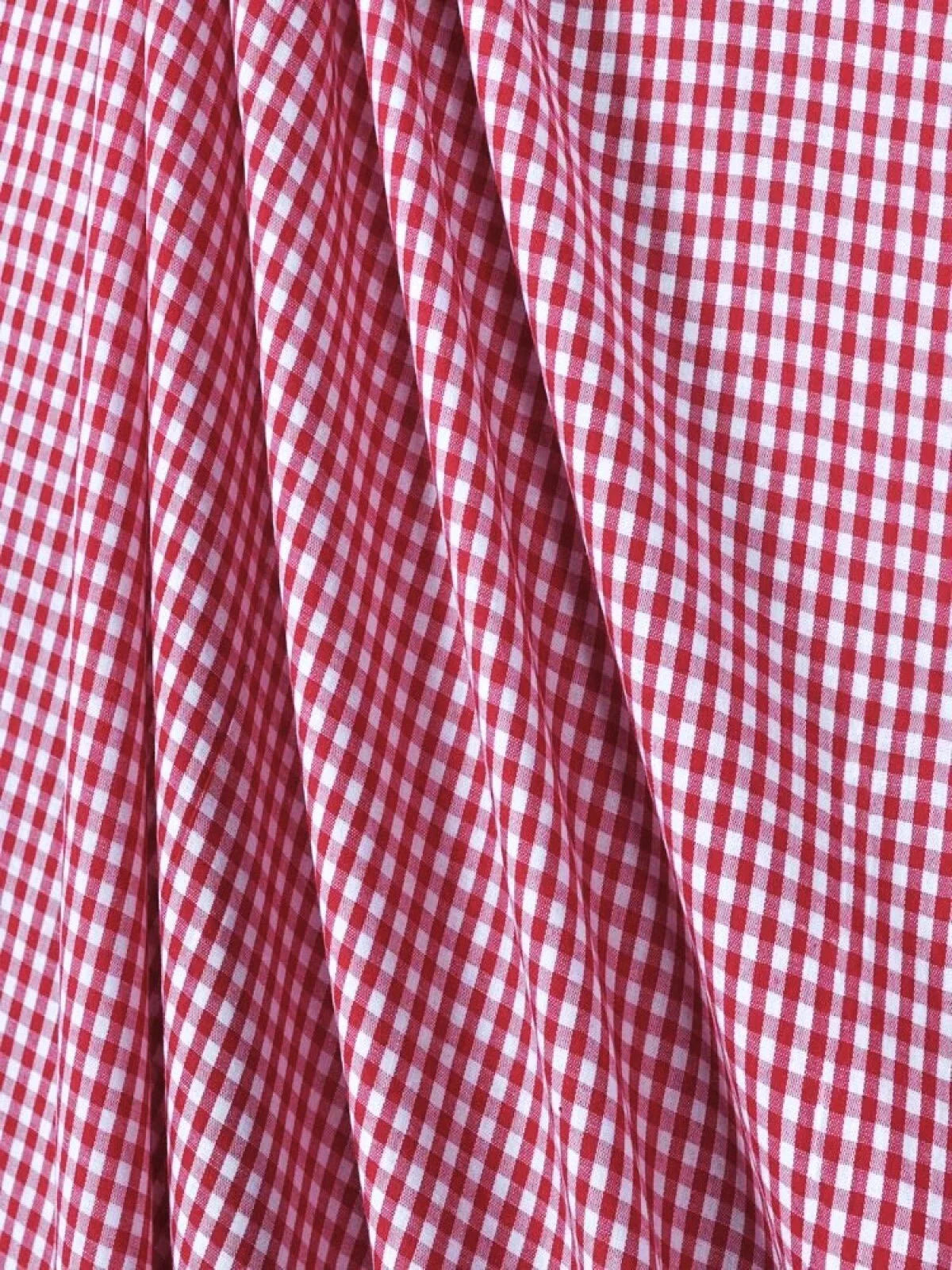 Suave 1/8" Gingham Check Shirting Poplin Polyester Cotton Fabric - Gingham Checkered, 57/58" Width (1 Yard)