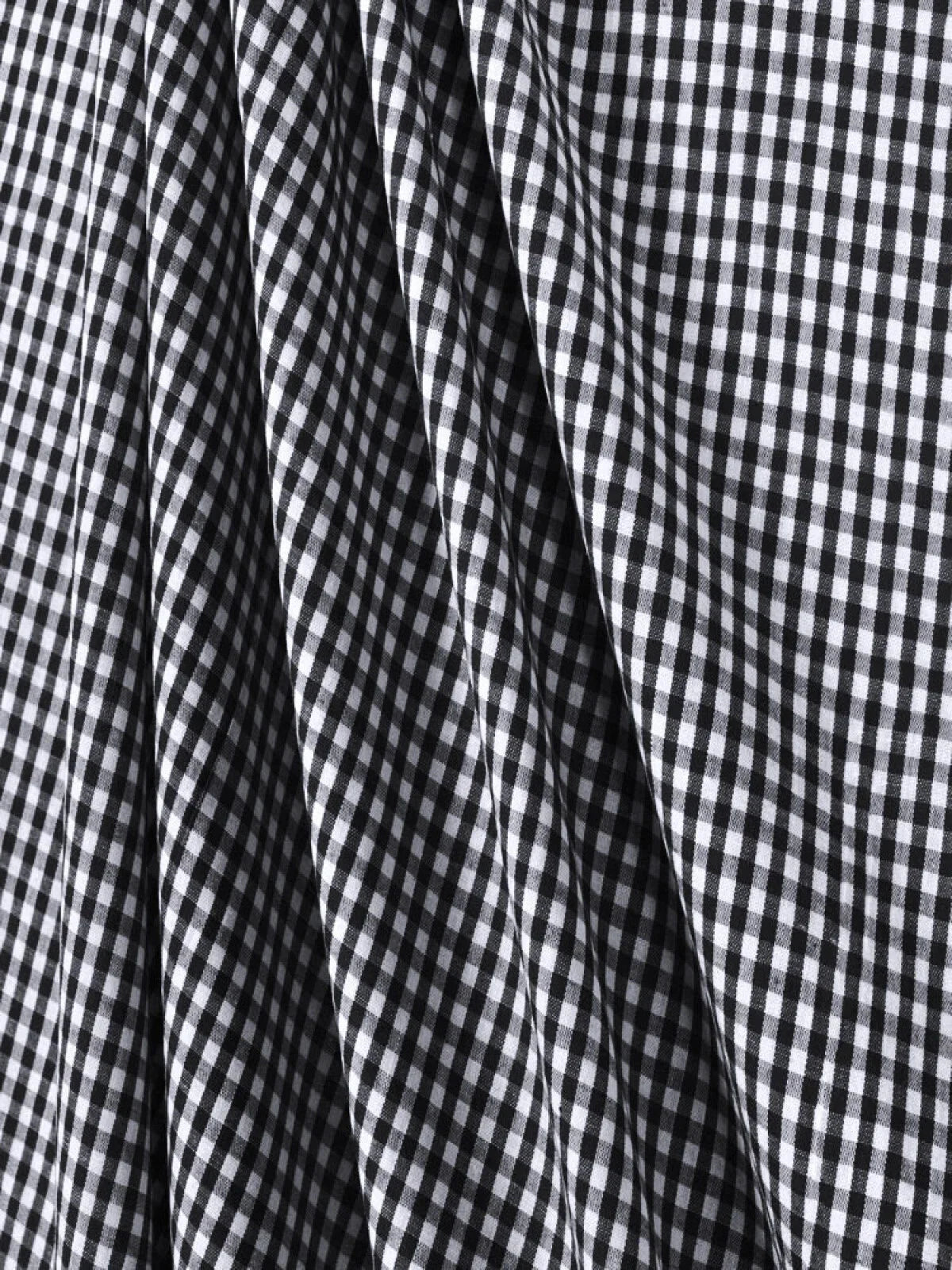 Suave 1/8" Gingham Check Shirting Poplin Polyester Cotton Fabric - Gingham Checkered, 57/58" Width (1 Yard)
