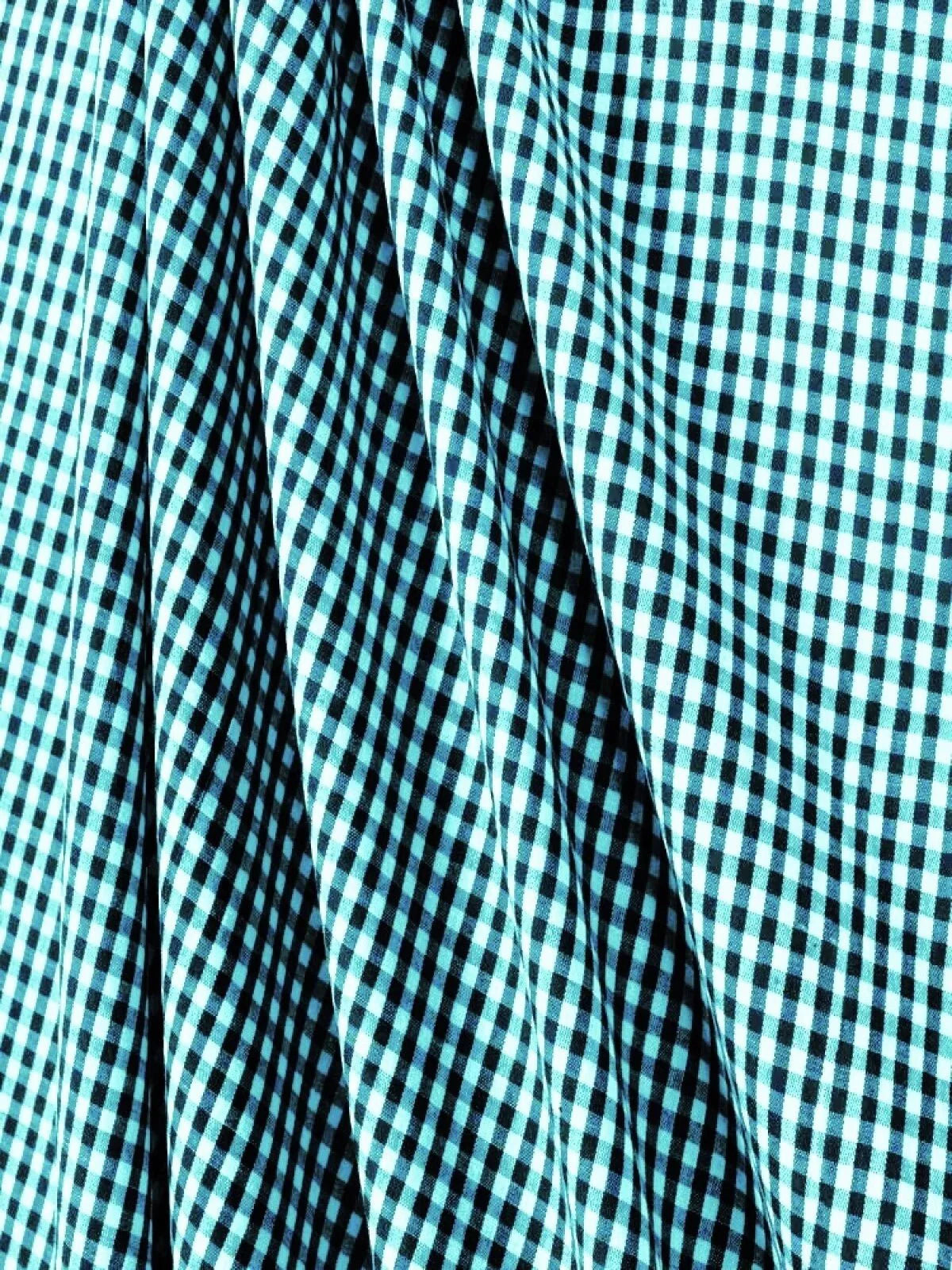 Suave 1/8" Gingham Check Shirting Poplin Polyester Cotton Fabric - Gingham Checkered, 57/58" Width (1 Yard)