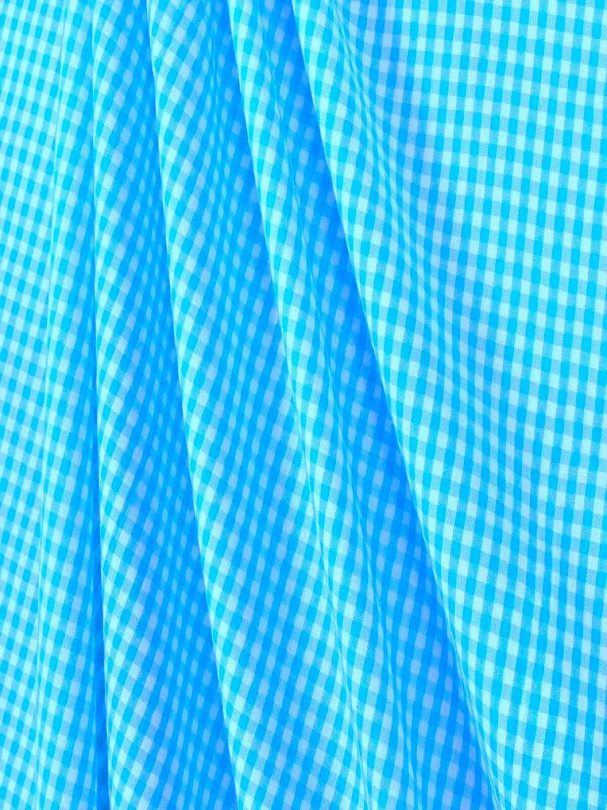 Suave 1/8" Gingham Check Shirting Poplin Polyester Cotton Fabric - Gingham Checkered, 57/58" Width (1 Yard)