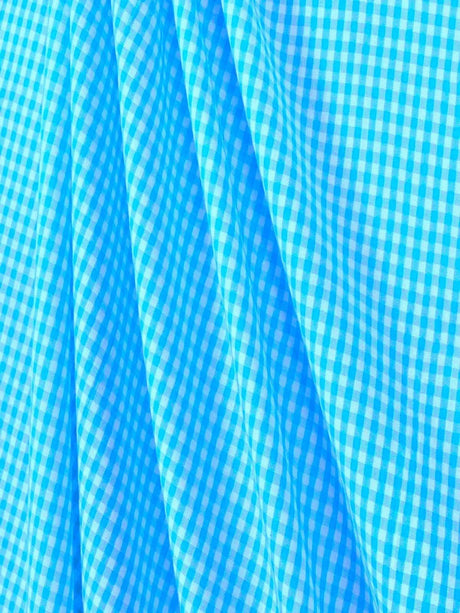 Suave 1/8" Gingham Check Shirting Poplin Polyester Cotton Fabric - Gingham Checkered, 57/58" Width (1 Yard)
