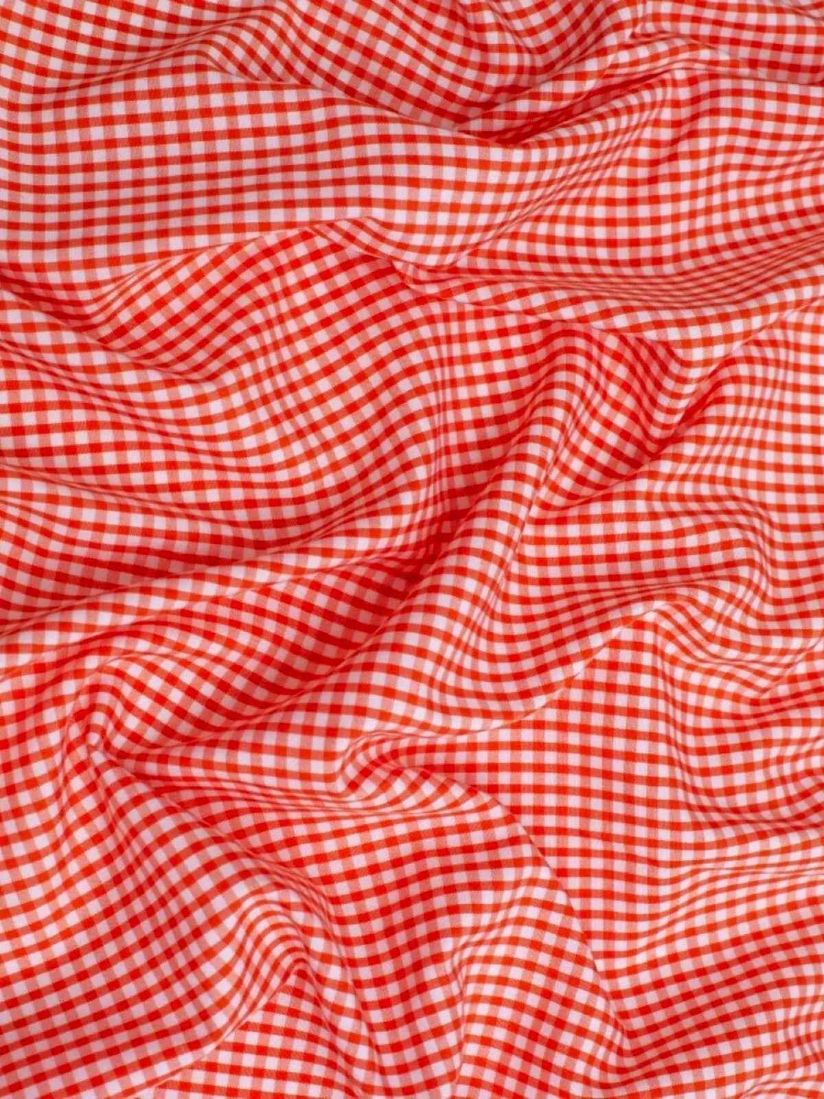 Suave 1/8" Gingham Check Shirting Poplin Polyester Cotton Fabric - Gingham Checkered, 57/58" Width (1 Yard)
