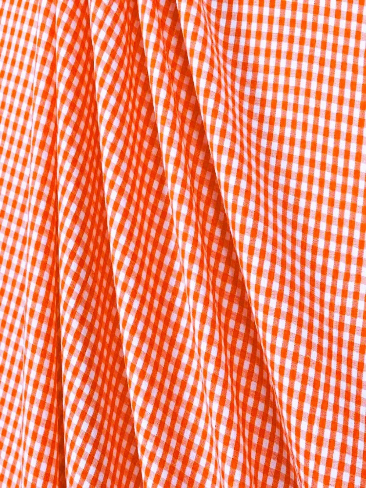 Suave 1/8" Gingham Check Shirting Poplin Polyester Cotton Fabric - Gingham Checkered, 57/58" Width (1 Yard)