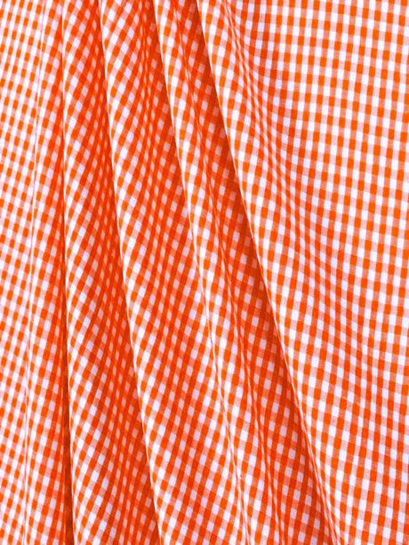 Suave 1/8" Gingham Check Shirting Poplin Polyester Cotton Fabric - Gingham Checkered, 57/58" Width (1 Yard)