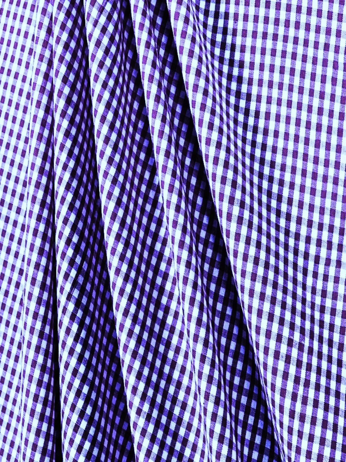 Suave 1/8" Gingham Check Shirting Poplin Polyester Cotton Fabric - Gingham Checkered, 57/58" Width (1 Yard)