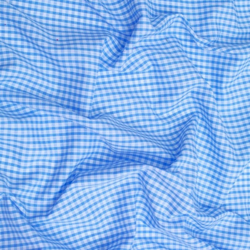 Suave 1/8" Gingham Check Shirting Poplin Polyester Cotton Fabric - Gingham Checkered, 57/58" Width (1 Yard)