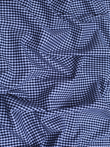 Suave 1/8" Gingham Check Shirting Poplin Polyester Cotton Fabric - Gingham Checkered, 57/58" Width (1 Yard)