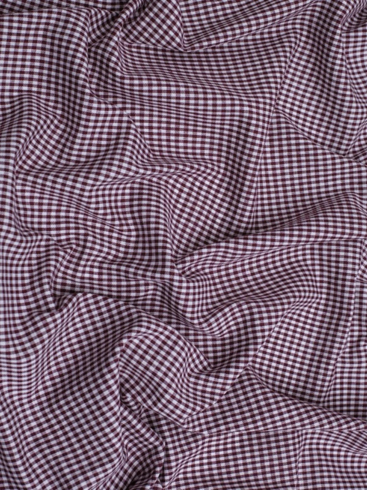 Suave 1/8" Gingham Check Shirting Poplin Polyester Cotton Fabric - Gingham Checkered, 57/58" Width (1 Yard)