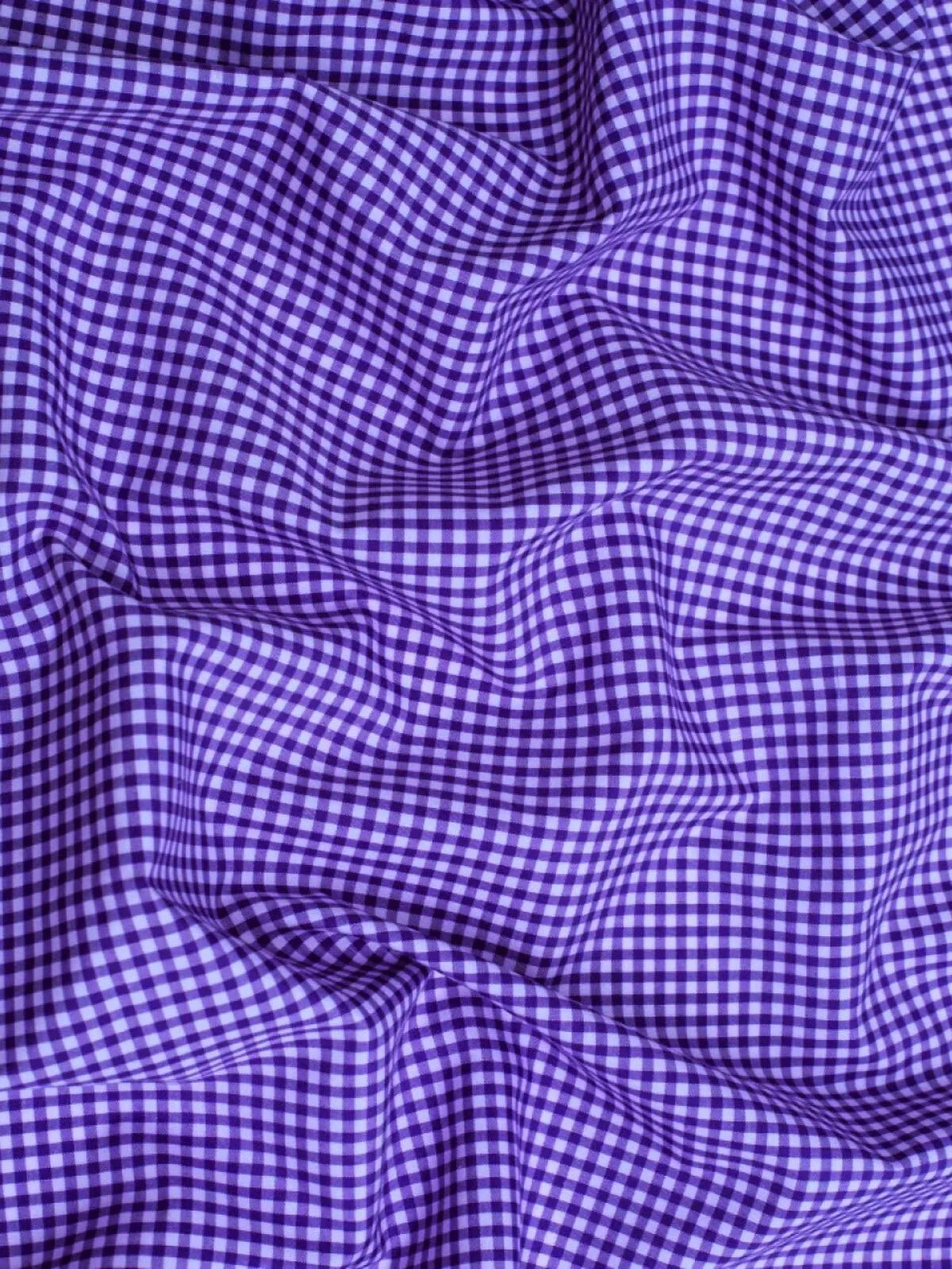 Suave 1/8" Gingham Check Shirting Poplin Polyester Cotton Fabric - Gingham Checkered, 57/58" Width (1 Yard)