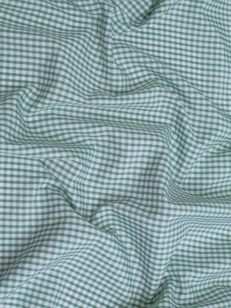 Suave 1/8" Gingham Check Shirting Poplin Polyester Cotton Fabric - Gingham Checkered, 57/58" Width (1 Yard)