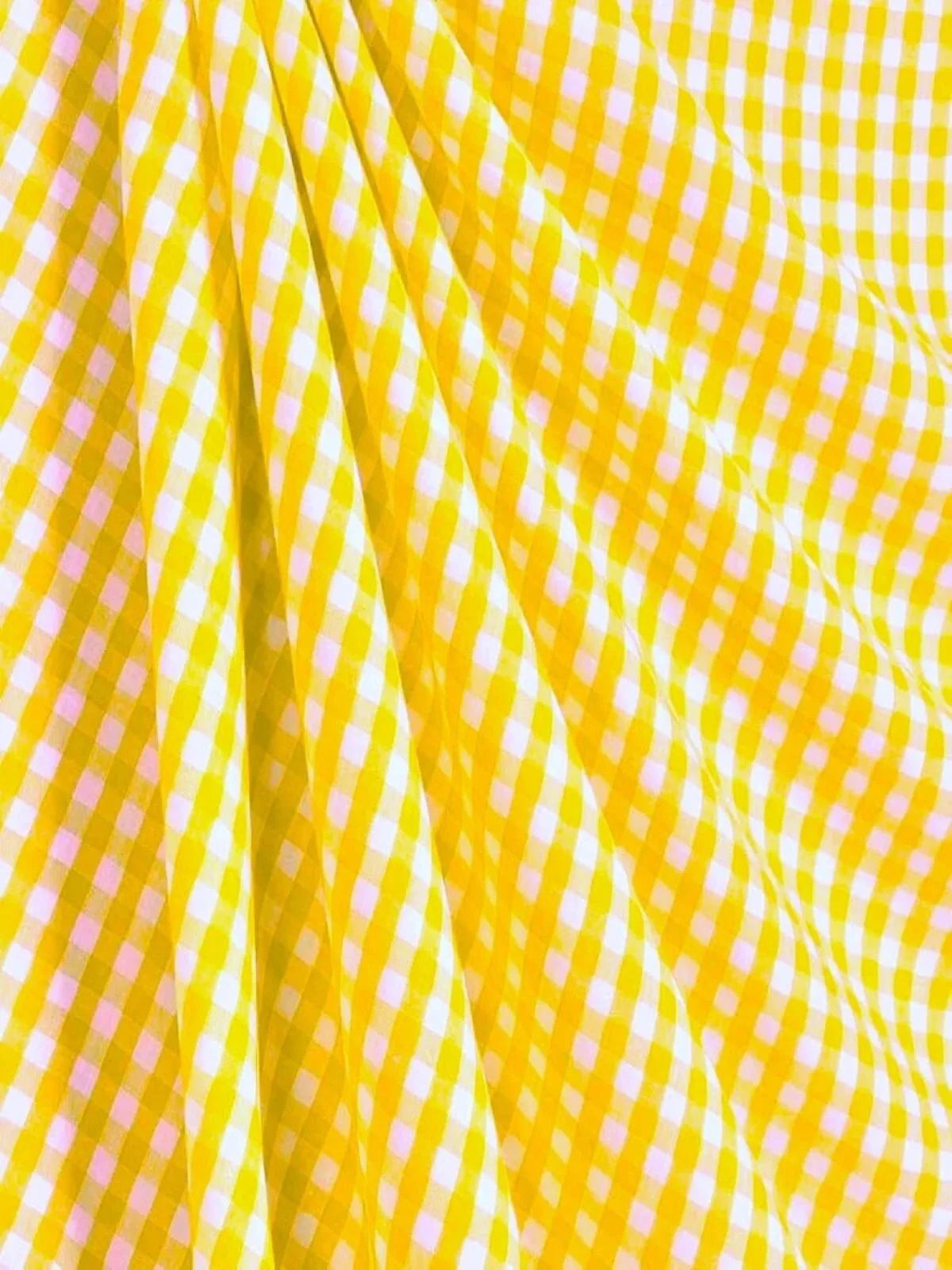 Suave 1/8" Gingham Check Shirting Poplin Polyester Cotton Fabric - Gingham Checkered, 57/58" Width (1 Yard)