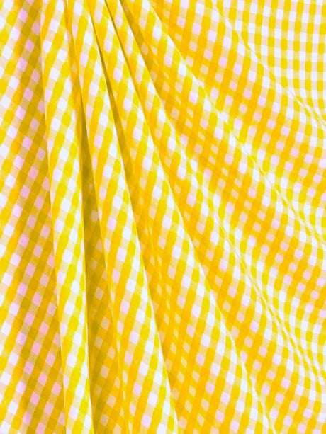 Suave 1/8" Gingham Check Shirting Poplin Polyester Cotton Fabric - Gingham Checkered, 57/58" Width (1 Yard)