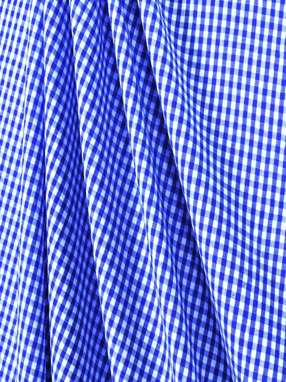 Suave 1/8" Gingham Check Shirting Poplin Polyester Cotton Fabric - Gingham Checkered, 57/58" Width (1 Yard)