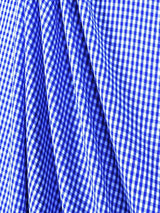 Suave 1/8" Gingham Check Shirting Poplin Polyester Cotton Fabric - Gingham Checkered, 57/58" Width (1 Yard)