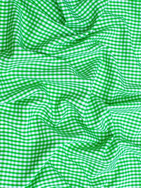 Suave 1/8" Gingham Check Shirting Poplin Polyester Cotton Fabric - Gingham Checkered, 57/58" Width (1 Yard)