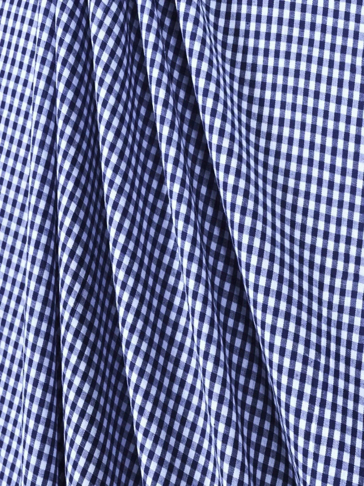 Suave 1/8" Gingham Check Shirting Poplin Polyester Cotton Fabric - Gingham Checkered, 57/58" Width (1 Yard)