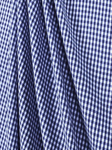 Suave 1/8" Gingham Check Shirting Poplin Polyester Cotton Fabric - Gingham Checkered, 57/58" Width (1 Yard)