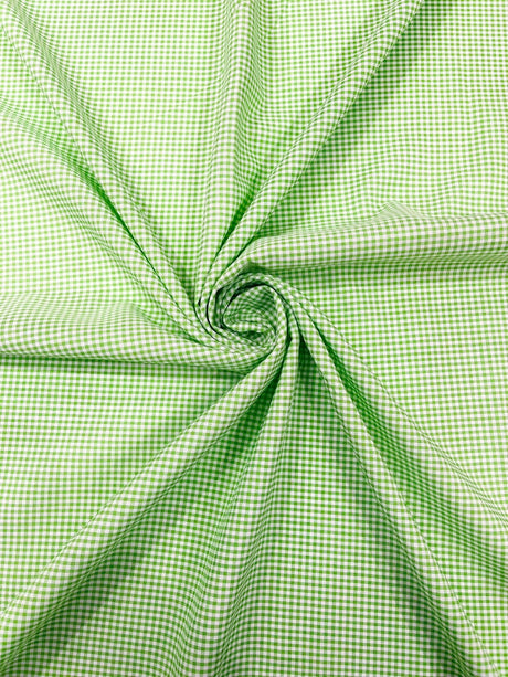 Gingham 1/8 Squares Polyester Poplin Fabric - Checkered Gingham, 60" Width (1 Yard)