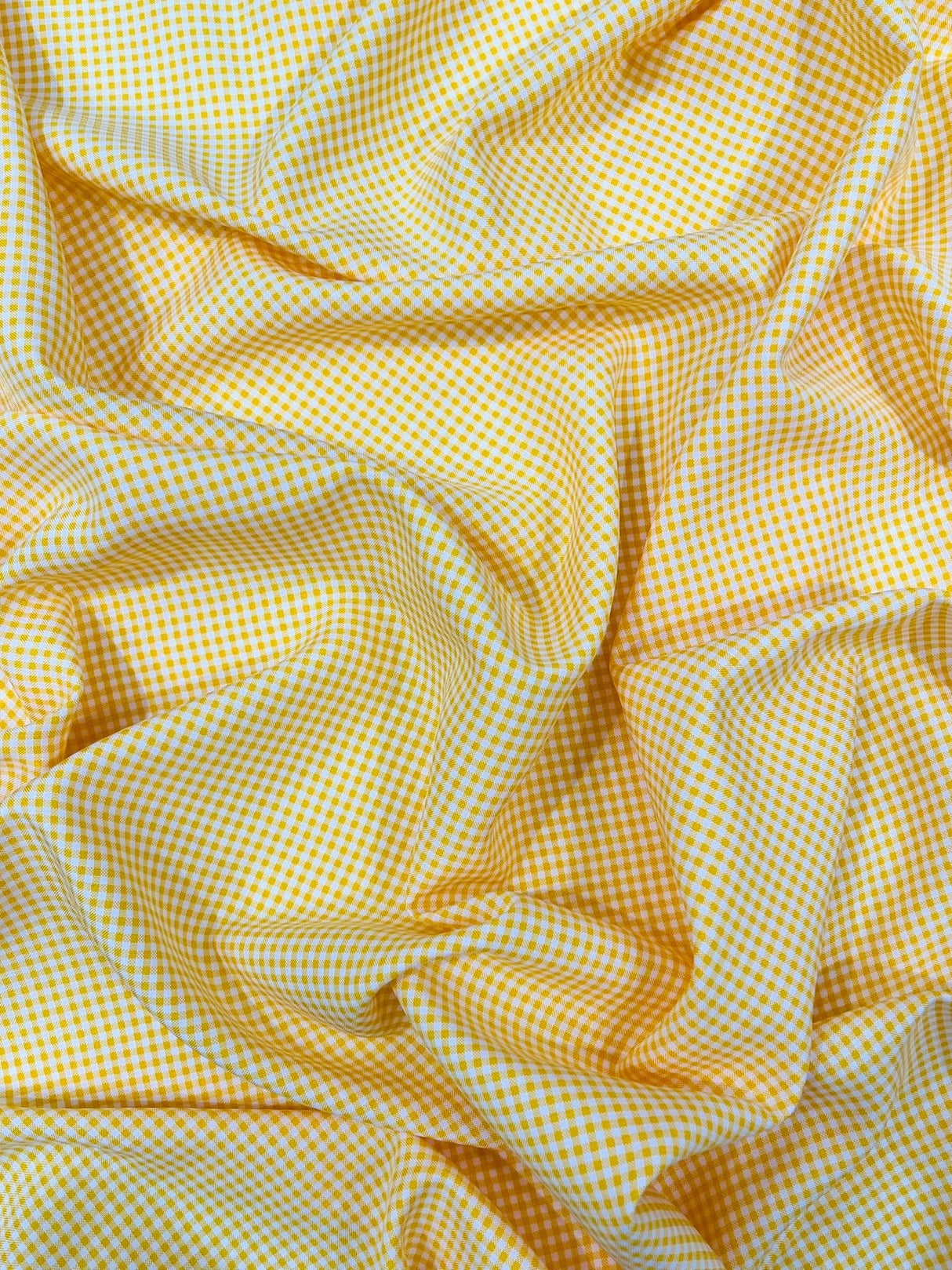 Gingham 1/8 Squares Polyester Poplin Fabric - Checkered Gingham, 60" Width (1 Yard)