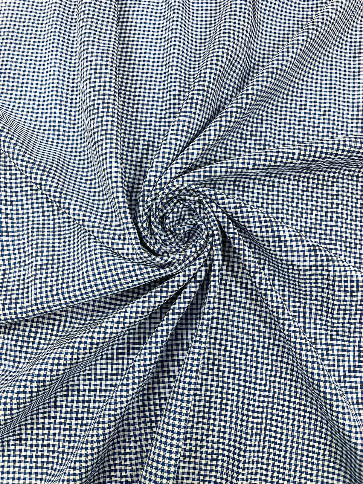 Gingham 1/8 Squares Polyester Poplin Fabric - Checkered Gingham, 60" Width (1 Yard)