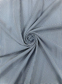 Gingham 1/8 Squares Polyester Poplin Fabric - Checkered Gingham, 60" Width (1 Yard)