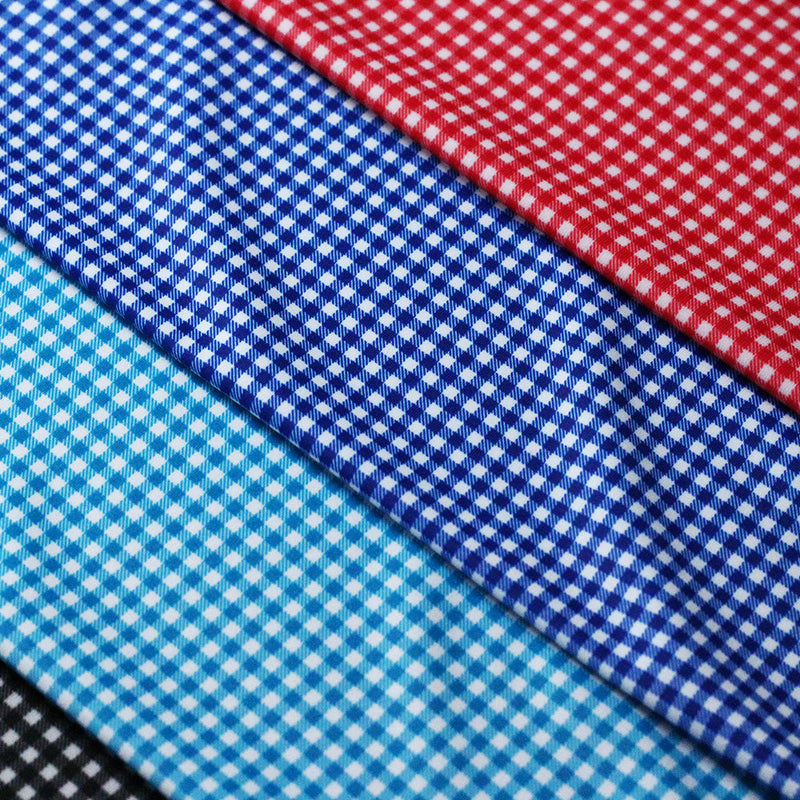 Gingham Check Poly Spandex Fabric - Micro Plaid, Assorted Colors, 58/60" Width (1 Yard)